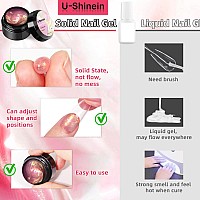 Ushinein Solid Nail Glue Gel Nail Tips Glue Gel For Acrylic Nails Press On Solid Glue Gel Solid Gel Polish Nail Art Manicure