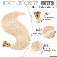 Rich Choices I Tip Remy Human Hair Extensions 20 Inches 100 Strandspack Pre Bonded Keratin Stick In Hair Extensions 24 Natural