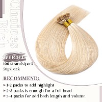 Rich Choices I Tip Remy Human Hair Extensions 20 Inches 100 Strandspack Pre Bonded Keratin Stick In Hair Extensions 24 Natural