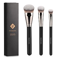 Teoyall Flat Angled Brushes Flawless Foundation Brush Under Eye Concealer Brush Bronzer Brush With Liquid Cream Powder