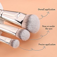 Teoyall Flat Angled Brushes Flawless Foundation Brush Under Eye Concealer Brush Bronzer Brush With Liquid Cream Powder