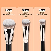 Teoyall Flat Angled Brushes Flawless Foundation Brush Under Eye Concealer Brush Bronzer Brush With Liquid Cream Powder