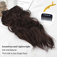 Kookastyle Hair Extensions Invisible Wire Hair Extensions With Transparent Headband Adjustable Size 4 Secure Clips Long Wavy Se