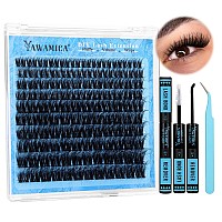 Yawamica Fluffy Lash Clusters Kit Wispy Volume Individual Lashes Extension Kit 1018Mm Cluster Eyelash Extensions With Lash Bond