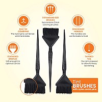 Classic Hair Color Brushes With Builtin Comb 3 Tint Applicators For Salon Hair Coloring