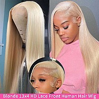 Gzx 613 Lace Front Wig Human Hair Pre Plucked 13X4 Hd Lace Front Wigs Human Hair 180 Density 613 Transparent Straight Lace Fron