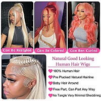 Gzx 613 Lace Front Wig Human Hair Pre Plucked 13X4 Hd Lace Front Wigs Human Hair 180 Density 613 Transparent Straight Lace Fron