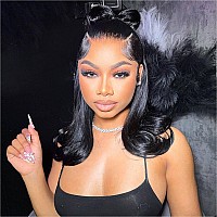 Hiriremy Straight Lace Front Wigs Human Hair Pre Plucked 13X4 Hd Lace Frontal Wigs Wear And Go Glueless Wigs Human Hair For Blac