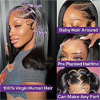 Hiriremy Straight Lace Front Wigs Human Hair Pre Plucked 13X4 Hd Lace Frontal Wigs Wear And Go Glueless Wigs Human Hair For Blac