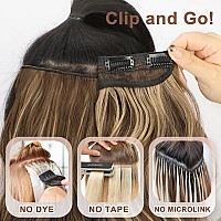 Alxnan Clip In Hair Extensionlong Wavy Brown Mixed Light Blonde Hair Extension 4Pcs Thick Hairpieces Fiber Double Weft Hair For