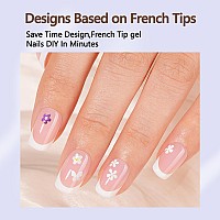 Misssix French Gel Nail Tips 150Pcs French Tip Press On Nails Short Square Pink No Need To File 3 In 1 Tips Prelasting Fake