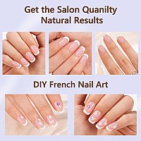 Misssix French Gel Nail Tips 150Pcs French Tip Press On Nails Short Square Pink No Need To File 3 In 1 Tips Prelasting Fake