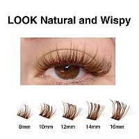 Brown Lash Clusters Natural Looking 816Mm Eyelash Individuals C Curl Wispy Brown Lash Extensions Diy False Eyelashes At Home By