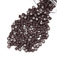 Vlasy 200Pcs 4Mm Silicone Lined Micro Ring Beads For Hair Extensions 5Colors Apply 200Pcs Brown