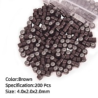 Vlasy 200Pcs 4Mm Silicone Lined Micro Ring Beads For Hair Extensions 5Colors Apply 200Pcs Brown