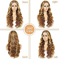 Jfoohd Honey Blonde Ombre Lace Front Wig Human Hair Pre Plucked 13X6 Hd Transparent 427 Highlight Lace Frontal Wigs With Baby H