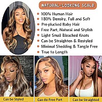 Jfoohd Honey Blonde Ombre Lace Front Wig Human Hair Pre Plucked 13X6 Hd Transparent 427 Highlight Lace Frontal Wigs With Baby H