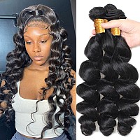 Brazilian Virgin Hair Bundles Loose Wave Human Hair Bundles 14 16 18 Inch Loose Wave Bundles Human Hair 100 Unprocessed Human H