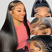 Jessica Hair 7X6 Lace Front Wigs Human Hair Pre Plucked Hairline Bleached Knots Straight Lace Frontal Glueless Wigs 180 Density