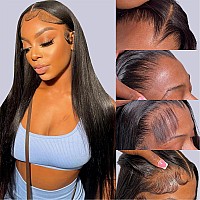 Jessica Hair 7X6 Lace Front Wigs Human Hair Pre Plucked Hairline Bleached Knots Straight Lace Frontal Glueless Wigs 180 Density