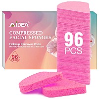 96Count Pink Compressed Facial Sponges Aidea Disposable Face Sponges Natural Cellulose Cosmetic Spa Sponges For Facial Cleansi