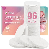 Aidea 96Count Compressed Facial Sponges White Face Sponges For Cleansing Natural Cellulose Cosmetic Makeup Sponges For Facial