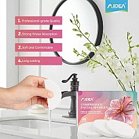 Aidea 96Count Compressed Facial Sponges White Face Sponges For Cleansing Natural Cellulose Cosmetic Makeup Sponges For Facial