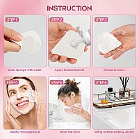 48Count Compressed Facial Sponges White Aidea Reusable Makeup Remover Pads Travel Essentials Face Cleansing Pads Natural Cel