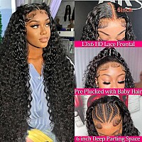 13X6 Deep Wave Lace Front Wigs Human Hair 200 Density 13X6 Hd Transparent Lace Front Wigs Human Hair Pre Plucked With Baby Hair