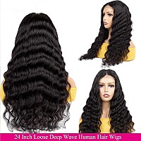 Arietis Loose Deep Wave Lace Front Wigs Human Hair For Black Women Deep Wave Glueless Tpart Lace Front Wigs Pre Plucked Bleache