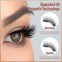 Wiwoseo Magnetic Eyelashes Reusable Dual Magnetic Lashes Without Eyeliner Natural Look Magnetic Eyelashes With Applicator Clear