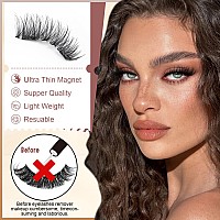 Wiwoseo Magnetic Eyelashes Reusable Dual Magnetic Lashes Without Eyeliner Natural Look Magnetic Eyelashes With Applicator Clear