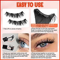 Wiwoseo Magnetic Eyelashes Natural Look Magnetic Lashes No Glue Magnetic Eyelashes Without Eyeliner Clear Band Lashes Wispy Clus