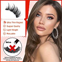 Wiwoseo Magnetic Eyelashes Natural Look Magnetic Lashes No Glue Magnetic Eyelashes Without Eyeliner Clear Band Lashes Wispy Clus