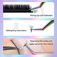 Emeda 2Pcs Eyelash Tweezers Straight And Curved Volume Tweezers Eyelash Extensions Fiber Tip Tweezers For Lash Extensions Sta