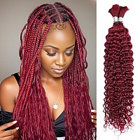 Human Braiding Hair 100G 28 Inch Deep Water Wave Bulk Human Hair For Braiding No Weft 10A Brazilian Virgin Curly Human Hair Exte