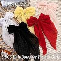 Hair Bows Set 5 Pcs Ribbons Clips And Bows For Women And Girls Versatile Styles For Thick And Thin Hair Nonslip Claw Clips