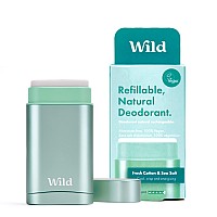 Wild Natural Refillable Deodorant Vegan Ecofriendly Aluminum Free Long Lasting Protection 100 Natural Ingredients