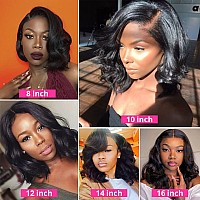 Xagujpo Body Wave V Part Wig Short Brazilian Virgin Human Hair Wigs For Black Women Thin Part Wig Glueless Clip In Half Wig Upgr