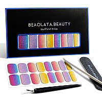 Beaolata Nail Polish Strips 32 Nail Wraps Nail Stickers Gel Nail Strips Easy Apply Remove Long Lasting Salon Quality Sea