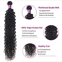 Luduna Human Hair Water Wave Bundles With Closure 100 Unprocessed Brazilian Virgin Human Hair Wet And Wavy Weave 4 Bundles With