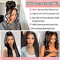 360 Lace Front Wigs Human Hair Body Wave 220 Density Hd Lace Front Wigs Human Hair Pre Plucked Full Lace Human Hair Wigs For Wom