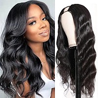 250 Density U Part Human Hair Wig Body Wave For Black Women U Part Wig Brazilian Virgin Human Hair Wig 10A Full Head Clip In Ha