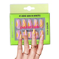 Paintlab Press On Nails 24 Piece Fake Nails With Glue Nail File Prep Pad Cuticle Stick Non Toxic Cruelty Free Comple