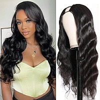 250 Density U Part Human Hair Wig Body Wave For Black Women U Part Wig Brazilian Virgin Human Hair Wig 10A Full Head Clip In Ha