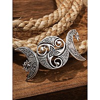 Haquil Triple Moon Celtic Knot Hair Clip Vintage Hollow Moon Hair Clip Barrette Jewelry For Women