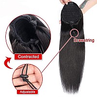 Ponytail Extension Human Hair Straight Drawstring Ponytail Extension Natural Black For Women 1B Color Brazilian Virgin Human Hai