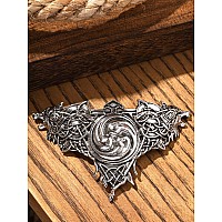 Haquil Double Wolf Hair Clip Vintage Viking Norse Celtic Barrettes Hair Accessory For Women