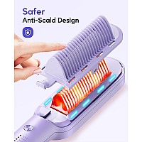 Wavytalk Hair Straightener Brush Ionic Hair Straightening Comb For Women Antiscald Ceramic Straightening Brush Fast Heating F