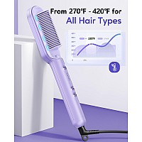 Wavytalk Hair Straightener Brush Ionic Hair Straightening Comb For Women Antiscald Ceramic Straightening Brush Fast Heating F